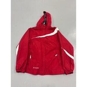 Vintage Columbia Women’s L Red White Y2K Ski Jacket Gorpcore Hooded Parka Coat